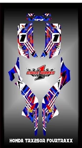 KIT GRÁFICOS SEMI PERSONALIZADOS HONDA TRX250R TRX 250R FOURTRAX SERIE CHAOS - Imagen 1 de 4