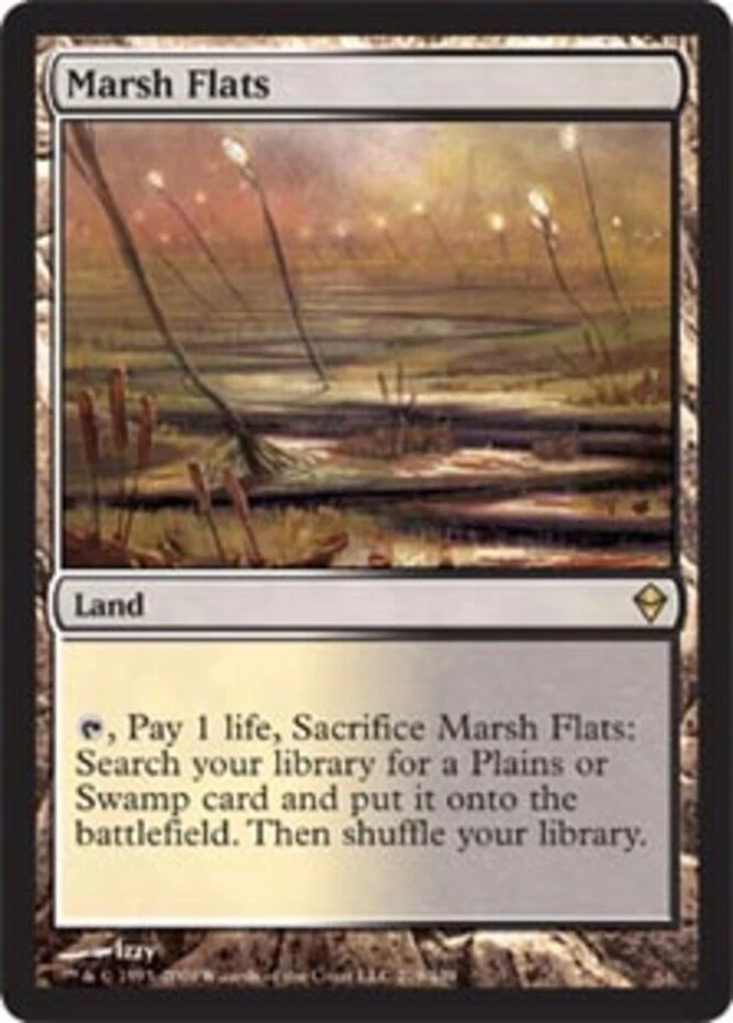 MTG Marsh Flats - Foil, Moderate Play, English Zendikar - Image 1 of 1