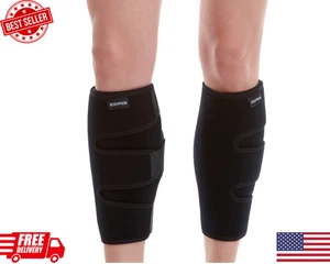 Calf Support Brace Pack, Adjustable Shin Splint Compression Calf Wrap 2 - Picture 1 of 8