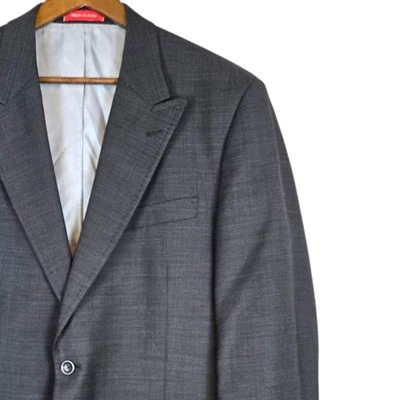 Blazer Traje Deportivo Abrigo Italiano Tiglio Rosso Para Hombres 44r 100% Lana Gris Cuadros Foto 1 de 4