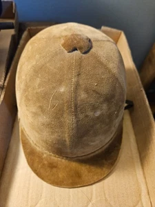 Gorra ecuestre inglesa de terciopelo marrón vintage Beaufort Hunt - Imagen 1 de 9