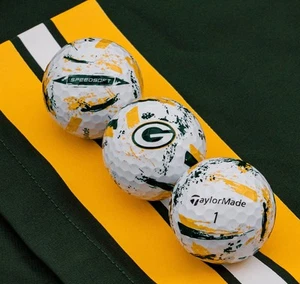 Taylormade NFL Green Bay Packers Speedsoft Ink 3 Golf Balls One Sleeve - Picture 1 of 2