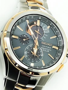 SEIKO HERREN COUTURA V198-0AB0 "NIE GETRAGEN" 100M PERPETUAL SOLAR UHR SSC788 - Bild 1 von 7