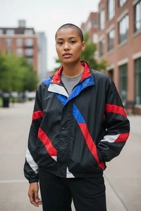 Vintage Christian Dior Monsieur 90's Wind Breaker Color Block Jacket Large - Picture 1 of 4