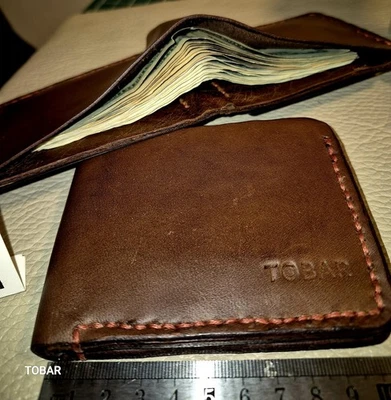 Genuine Leather Wallets for Men Handmade  Distressed Bifold Men's Wallet  - Image 1 of 4