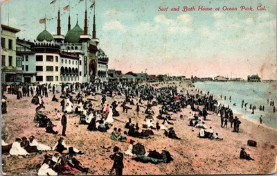 UNITED STATES 1911 PICT COLOR POSTCARD OCEAN PARK CALIFORNIA CANC LOS ANGELES CA - Image 1 of 2