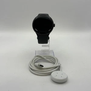Google Pixel Watch 3 45mm Black Aluminum w/ Black Sport (GPS) - Good Condition - Afbeelding 1 van 5