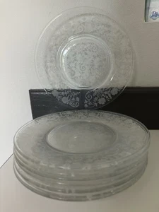 FOSTORIA BUTTERDOSE 8 Salatteller 7,5" klar geätztes Glas Vintage - Bild 1 von 4