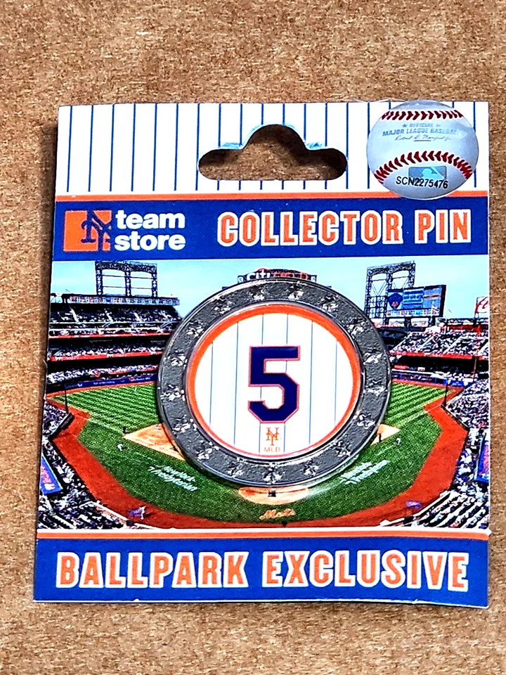 New York Mets David Wright #5 Home Jersey Retirement Pin NY Citi Field Captain - Image 1 of 2