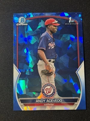 2023 Bowman Chrome Sapphire #BCP-237 Andy Acevedo - Nationals 1st Prospect Card - Image 1 of 2