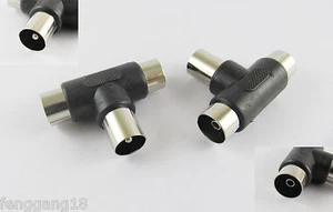 10x Conector Adaptador Coaxial Triple T IEC TV PAL Macho a Dos Doble IEC PAL Mujer - Imagen 1 de 8