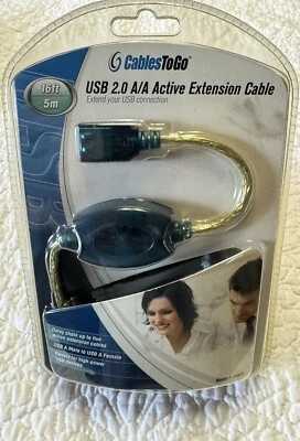 CablesToGo 39978 USB 2.0 A Male to A Female Active Extension Cable (16.4ft) - Image 1 of 4