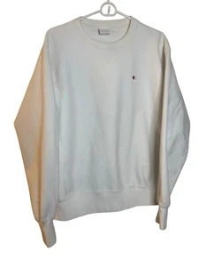 Champion Reverse Weave Crew Neck Sweater Weiß Pullover Sweatshirt Gr. L - Bild 1 von 6