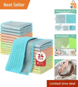 Upgraded 24-Pack Microfiber & Wire Dish Cleaning Cloths - Multicolor - Picture 1 of 9