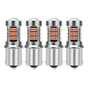 4 Stck. 1156 BA15S LED rot Strobe Blitz Bremse Stop Heck Parkleuchte Glühbirnen CANBUS - Bild 1 von 12