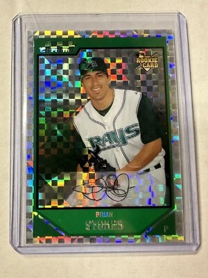 Brian Stokes RC 2007 Bowman Chrome Draft  X-Fractors #BDP37 Serial #'D/299 - Image 1 of 2