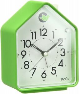 Seiko Clock Alarm Clock Nature Sound Analog Switchable Alarm PYXIS Green Brown