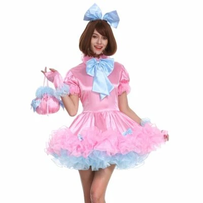 Sissy Girl Lockable Maid Pink Stain Puffy Dress cosplay costume Tailor-made - Image 1 of 4