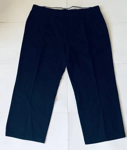 Vintage Men's Black Dress Pants Wide Leg Low Rise Pleated Size 44" x 32" - Picture 1 of 12