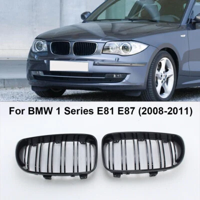 Front Kidney Grille Grill Gloss Black For BMW 1 Series E81 E82 E87 E88 2008-2011 Foto 1 de 4