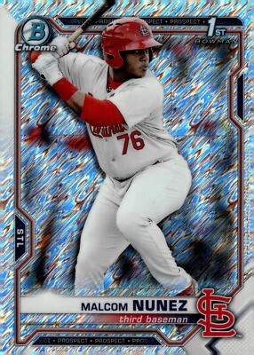 2021 Bowman Chrome #BCP-226 Malcom Nunez Prospects Shimmer Refractor - Image 1 of 2