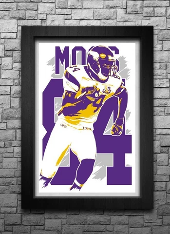 RANDY MOSS art print/poster MINNESOTA VIKINGS FREE S&H! JERSEY Cover