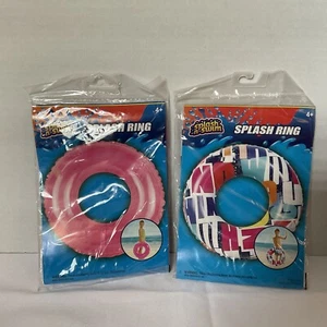 Swim Splash Ring Pool Float Rings 17.5" Kids 4+ Inflatable NEW Lot Of 2 - Picture 1 of 4