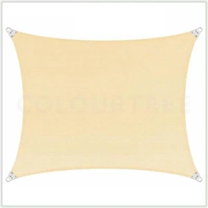 COLOURTREE Shade Sail 216" Rectangle High Density Polyethylene Patio Beige/Cream - Picture 1 of 12