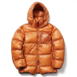NANGA MOUNTAIN LODGE Goose DOWN HOODIE JACKET Outer RUSTY ORANGE MEN L Japan New - Picture 1 of 21
