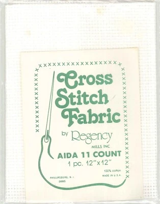 Regency Off White Aida 11 Count 12" x 12" 100% Cotton Cross Stitch Fabric - Image 1 of 4