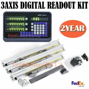 DRO 3 Axis + 3pc Linear Scale 5um Digital Readout Scales full Set for Milling - Picture 1 of 37