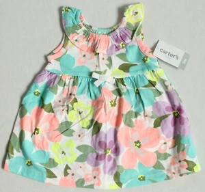 Carter's Baby Girls Size 3m Floral Sleeveless Sundress/Tunic 100% Cotton - Picture 1 of 5