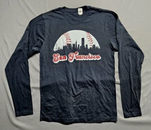 Baseball San Francisco  National Pastime Long Sleeve T-Shirt Black - Picture 1 of 4