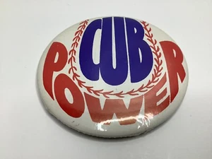 Vintage Pinback Button Pin 3.5” Cub Power Chicago Cubs Cubbies MLB Baseball team - Picture 1 of 2