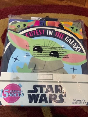 Star Wars The Mandalorian 15 Días de Calcetines Calendario de Adviento Bebé Yoda Mujer’s Foto 1 de 3