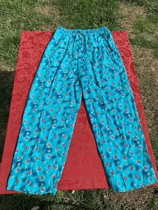 Norton McNaughton Vintage Turquoise Floral Size 12 Elastic Waist Pants Daisy - Picture 1 of 5