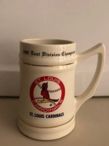 VINTAGE 1985 St. LOUIS CARDINALS EAST DIVISION CHAMPIONS CERAMIC BEER MUG/STEIN - Picture 1 of 3