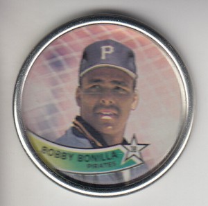 1989 Topps Coins Pittsburgh Pirates Baseball Card #5 Bobby Bonilla