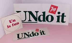 Lote de pegatinas vintage 7Up The Uncola 10x4" pegatinas publicitarias parachoques - Imagen 1 de 4