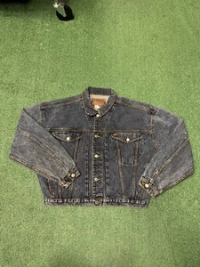 Vintage 90s Jordache Jacket Womens Large Blue Jean Denim Cropped Trucker MARKED - Picture 1 of 9