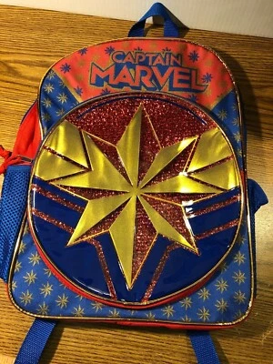 Captain Marvel Comics Carol Danvers Avengers 16" Mochila Bolso para Libros Escuela NUEVO Foto 1 de 4