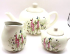 Vögel & Schmetterlinge Teekanne mit Krug und Zuckerschüssel Keramik Set Zuhause Küche Geschenk