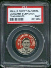 1909 PX7 Sweet Caporal Domino Discs Germany Schaefer PSA 7 Washington Senators