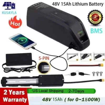 HELPDREA 48V 15Ah Hailong Battery for 200W-1500W Ebike Electric Bike Lithium Battery BMS