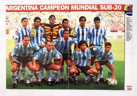 Argentina National U-20 Football Team Auth Poster Vtg 1997 Malaysia WC Champions Cover
