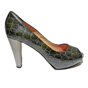 Kate Spade Womens Pumps Dark Gray Snakeskin High Heel Stiletto Shoes Sz 7.5 B - Picture 1 of 6