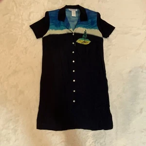 Vintage Neu mit Etikett Sunset Sky Tree T-Shirt langes Kleid 1980er Aquarelle Jessica Howard - Bild 1 von 7