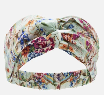 NUEVO CON ETIQUETAS DIADEMA BOHO CAMILLA ANTHROPOLOGIE "MIEL MIEL" VERDE SEDA TEJIDA TWIST Foto 1 de 4
