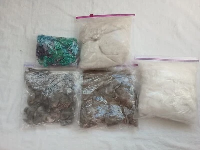 Lot Angora Rabbit & Goat Fiber 13 Oz. White, Grey & Dyed Wool Spinning Craft - Image 1 of 4