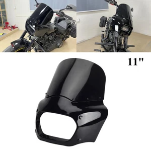 11" Windshield w/Front Headlight Fairing Kit For Fat Bob FXFB FXFBS 2018-2024 - Picture 1 of 11
